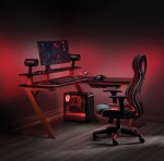 L Shaped Gaming Desk with LED Lights