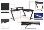 L Shaped Gaming Desk with LED Lights