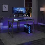 Gaming Desk with LED Lights