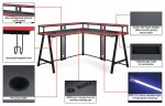 L Shaped Gaming Desk with LED Lights