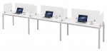 3 Person Workstation with Privacy Panels