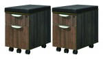 Set of Mobile Pedestal Drawers with Cushion Top