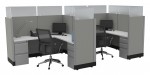 2 Person Cubicle with Glass Dividers