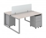2 Person Workstation with Privacy Panels