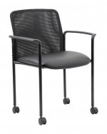 Mesh Back Stacking Chair with Casters