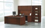 U Shaped Desk with Hutch and Bookcase