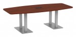 Boat Shaped Conference Table with Brushed Metal Base