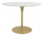 Modern Table with Metal Pedestal
