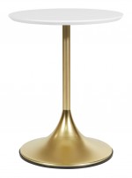 Modern Side Table with Metal Pedestal