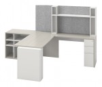 T Shaped Desk with Storage