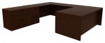 U Shaped Desk with File Cabinet