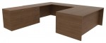 U Shaped Desk with File Cabinet