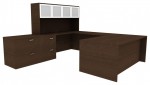 U Shaped Peninsula Desk with Storage