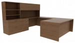 U Shaped Desk with Hutch