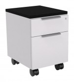 2 Drawer Mobile Pedestal with Fabric Cushion Top