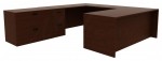 U Shaped Desk with File Cabinet