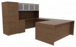 U-Shaped Office Desk with Hutch