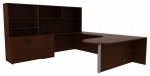 U Shaped Peninsula Desk with Storage