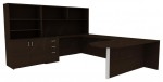 U Shaped Peninsula Desk with Storage