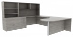 U Shaped Peninsula Desk with Storage