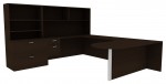 U Shaped Peninsula Desk with Hutch