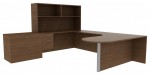 U Shaped Peninsula Desk with Storage