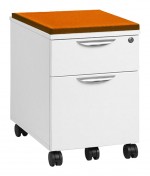 Mobile Pedestal Drawers with Fabric Cushion Seat