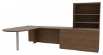 L Shaped Peninsula Desk with File Cabinet