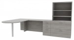 L Shaped Peninsula Desk with File Cabinet