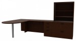 L Shaped Peninsula Desk with File Cabinet