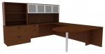 U Shaped Peninsula Desk with Storage