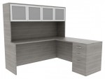 L Shaped Office Desk with Hutch