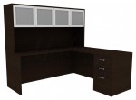 L Shaped Office Desk with Hutch