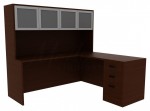 L Shaped Office Desk with Hutch