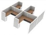 4 Person Cubicle Workstation with Power