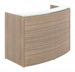 Curved Reception Desk with Glass Transaction Counter