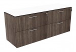 Double Lateral Filing Cabinet with Glass Top