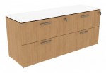 Double Lateral Filing Cabinet with Glass Top