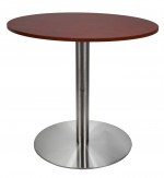 Round Cafe Table with Brushed Metal Base