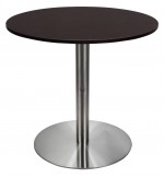 Round Cafe Table with Brushed Metal Base