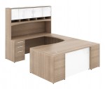 U Shaped Desk with Hutch