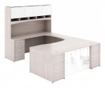 U Shaped Desk with Hutch