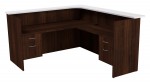 L Shape Reception Desk with Drawers