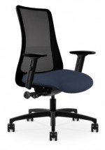 Black Copper Mesh Antimicrobial Office Chair w/ Nautical Blue Seat