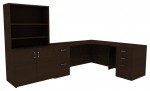 L Shaped Desk with Drawers and Shelves
