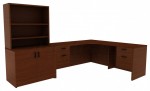 L Shaped Desk with Drawers and Shelves
