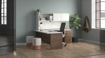 L Shaped Desk with Drawers and Hutch