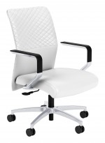 White Leather Chair with Arms