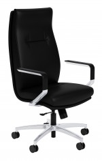 Black Leather Chair with Arms