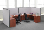 2 Person Cubicle Desk with Drawers